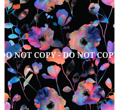 HOLO FLOWERS PATTERN VINYL - MULTIPLE VARIATIONS