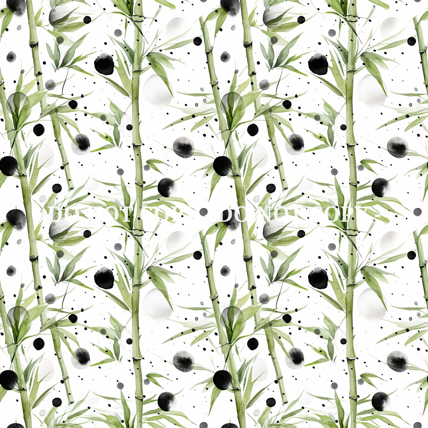 WATERCOLOR PANDA BAMBOO PATTERN VINYL - MULTIPLE VARIATIONS