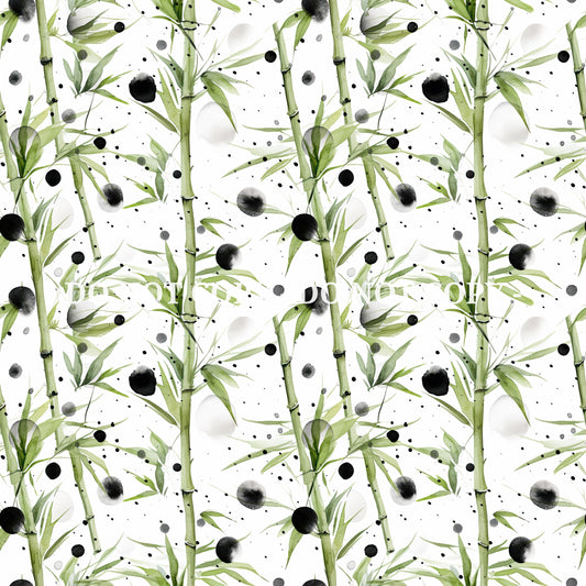 WATERCOLOR PANDA BAMBOO PATTERN VINYL - MULTIPLE VARIATIONS