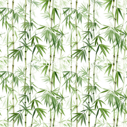 WATERCOLOR PANDA BAMBOO PATTERN VINYL - MULTIPLE VARIATIONS