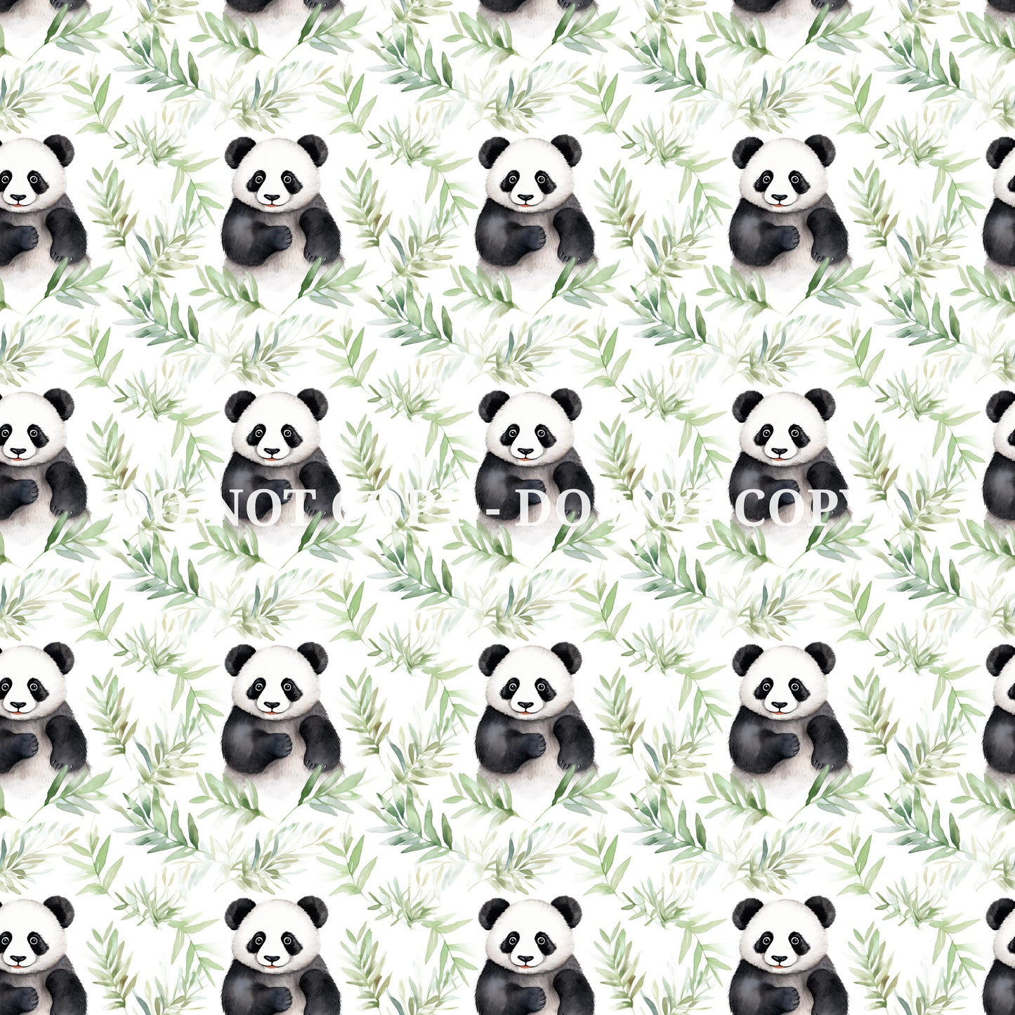 WATERCOLOR PANDA BAMBOO PATTERN VINYL - MULTIPLE VARIATIONS