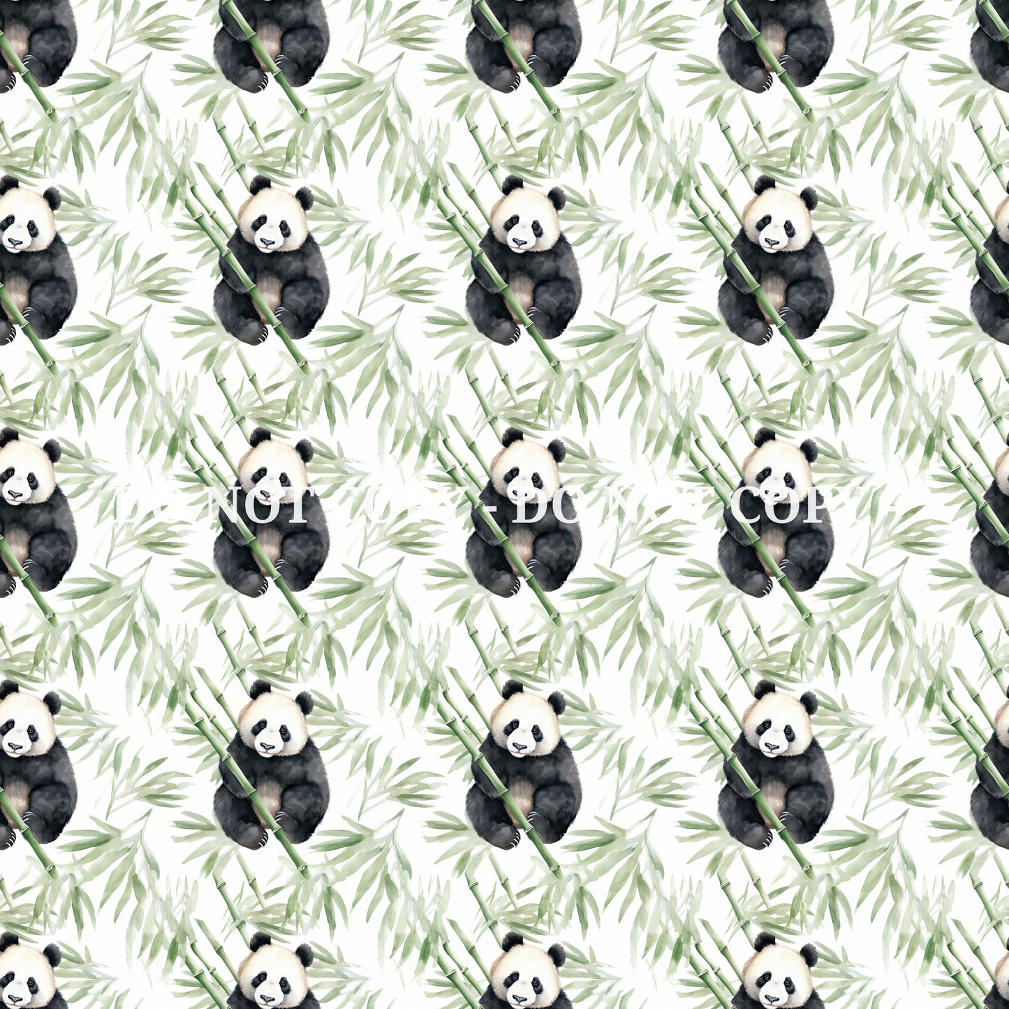 WATERCOLOR PANDA BAMBOO PATTERN VINYL - MULTIPLE VARIATIONS