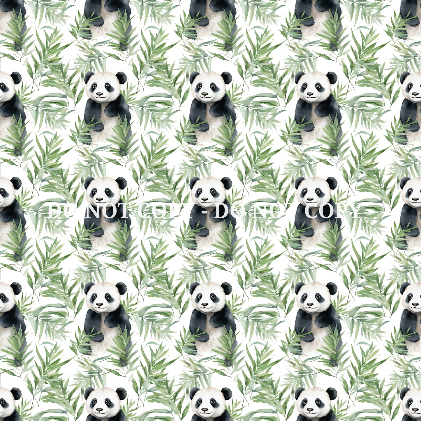 WATERCOLOR PANDA BAMBOO PATTERN VINYL - MULTIPLE VARIATIONS