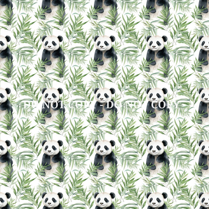 WATERCOLOR PANDA BAMBOO PATTERN VINYL - MULTIPLE VARIATIONS