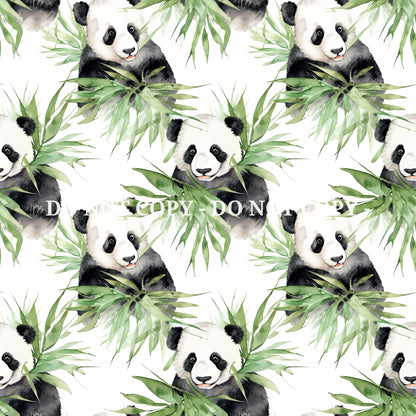 WATERCOLOR PANDA BAMBOO PATTERN VINYL - MULTIPLE VARIATIONS