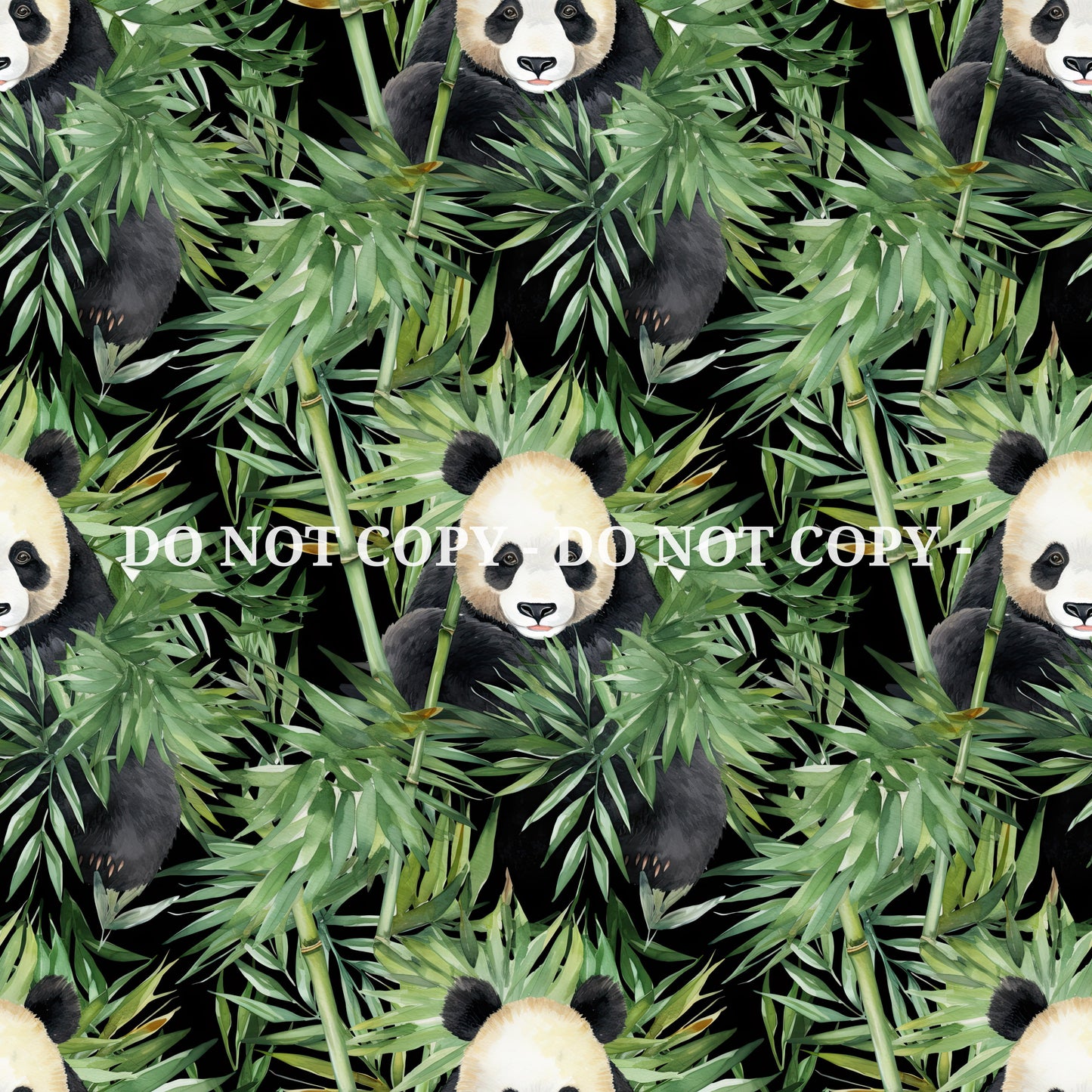 WATERCOLOR PANDA BAMBOO PATTERN VINYL - MULTIPLE VARIATIONS