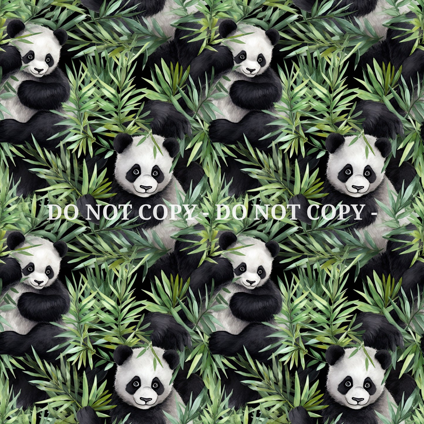 WATERCOLOR PANDA BAMBOO PATTERN VINYL - MULTIPLE VARIATIONS