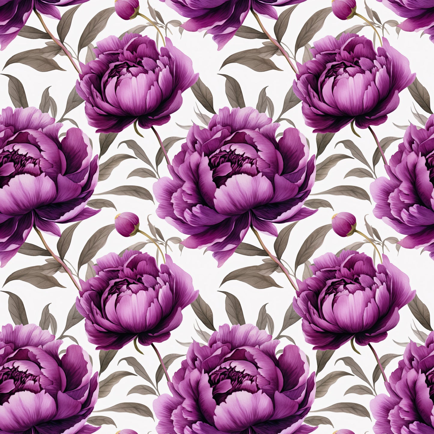 WATERCOLOR PURPLE PEONY PATTERN VINYL - MULTIPLE VARIATIONS