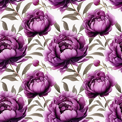 WATERCOLOR PURPLE PEONY PATTERN VINYL - MULTIPLE VARIATIONS