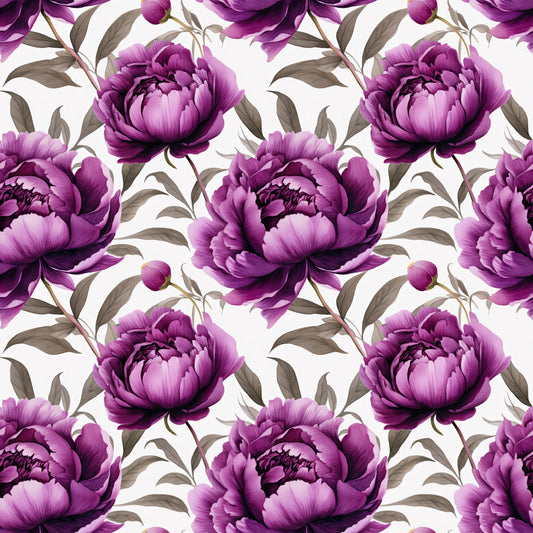 WATERCOLOR PURPLE PEONY PATTERN VINYL - MULTIPLE VARIATIONS