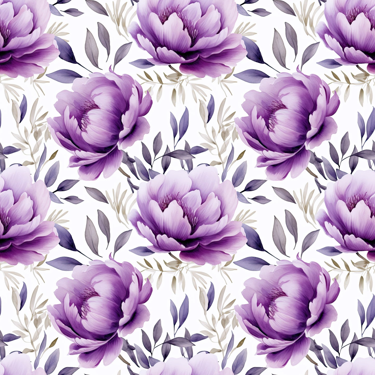 WATERCOLOR PURPLE PEONY PATTERN VINYL - MULTIPLE VARIATIONS