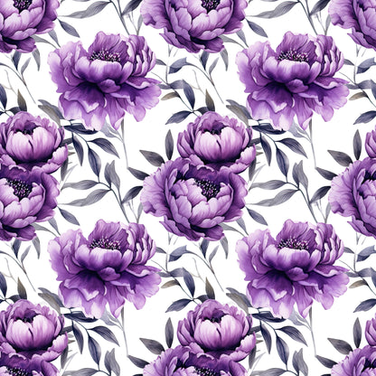 WATERCOLOR PURPLE PEONY PATTERN VINYL - MULTIPLE VARIATIONS