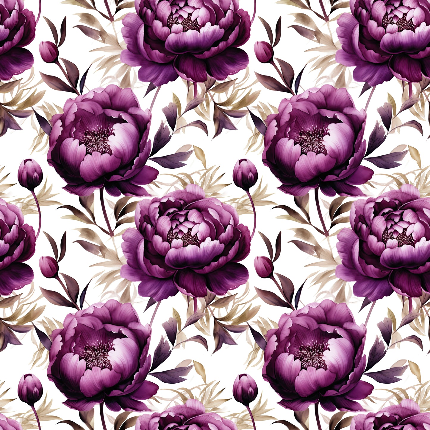 WATERCOLOR PURPLE PEONY PATTERN VINYL - MULTIPLE VARIATIONS