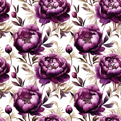 WATERCOLOR PURPLE PEONY PATTERN VINYL - MULTIPLE VARIATIONS