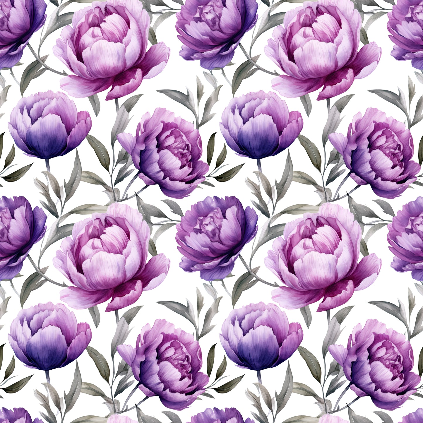 WATERCOLOR PURPLE PEONY PATTERN VINYL - MULTIPLE VARIATIONS