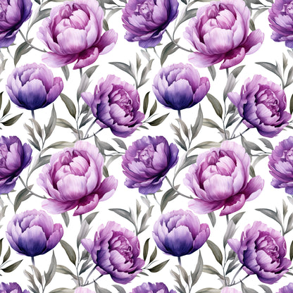 WATERCOLOR PURPLE PEONY PATTERN VINYL - MULTIPLE VARIATIONS