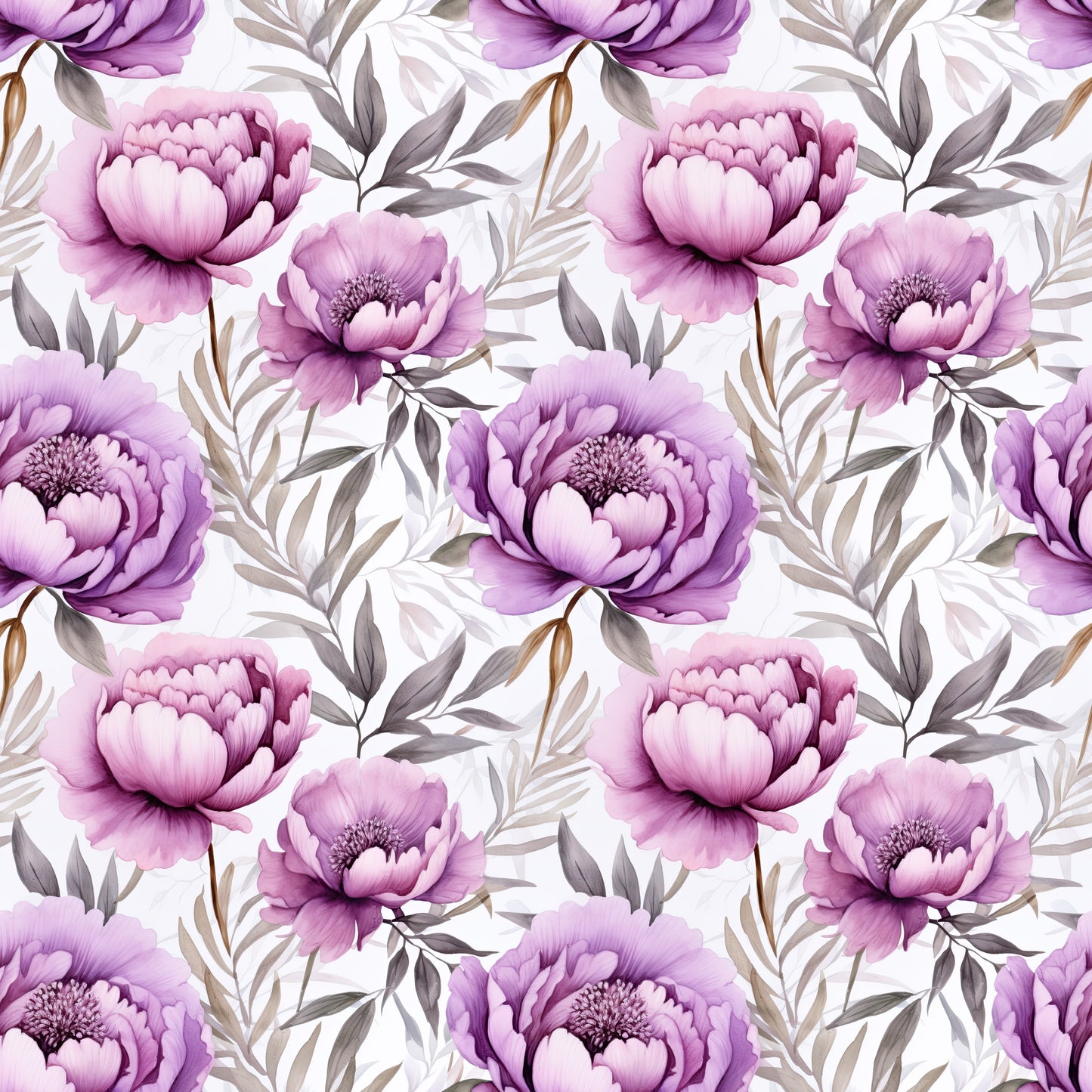 WATERCOLOR PURPLE PEONY PATTERN VINYL - MULTIPLE VARIATIONS