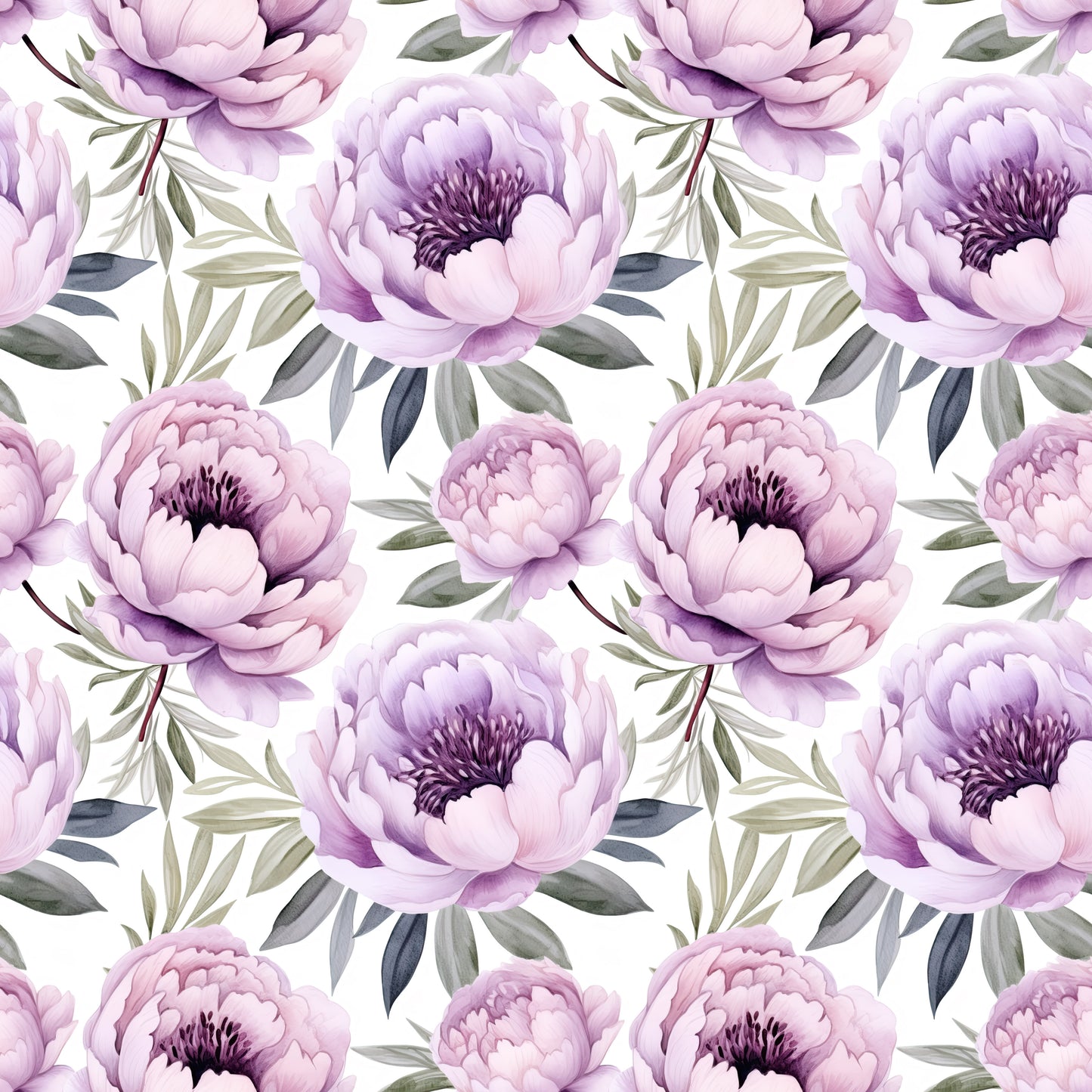 WATERCOLOR PURPLE PEONY PATTERN VINYL - MULTIPLE VARIATIONS