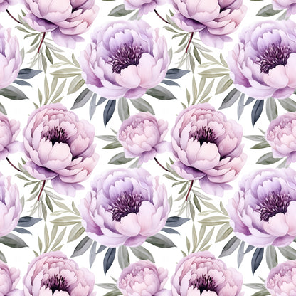 WATERCOLOR PURPLE PEONY PATTERN VINYL - MULTIPLE VARIATIONS