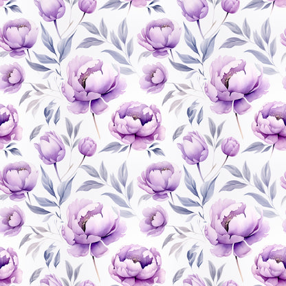 WATERCOLOR PURPLE PEONY PATTERN VINYL - MULTIPLE VARIATIONS