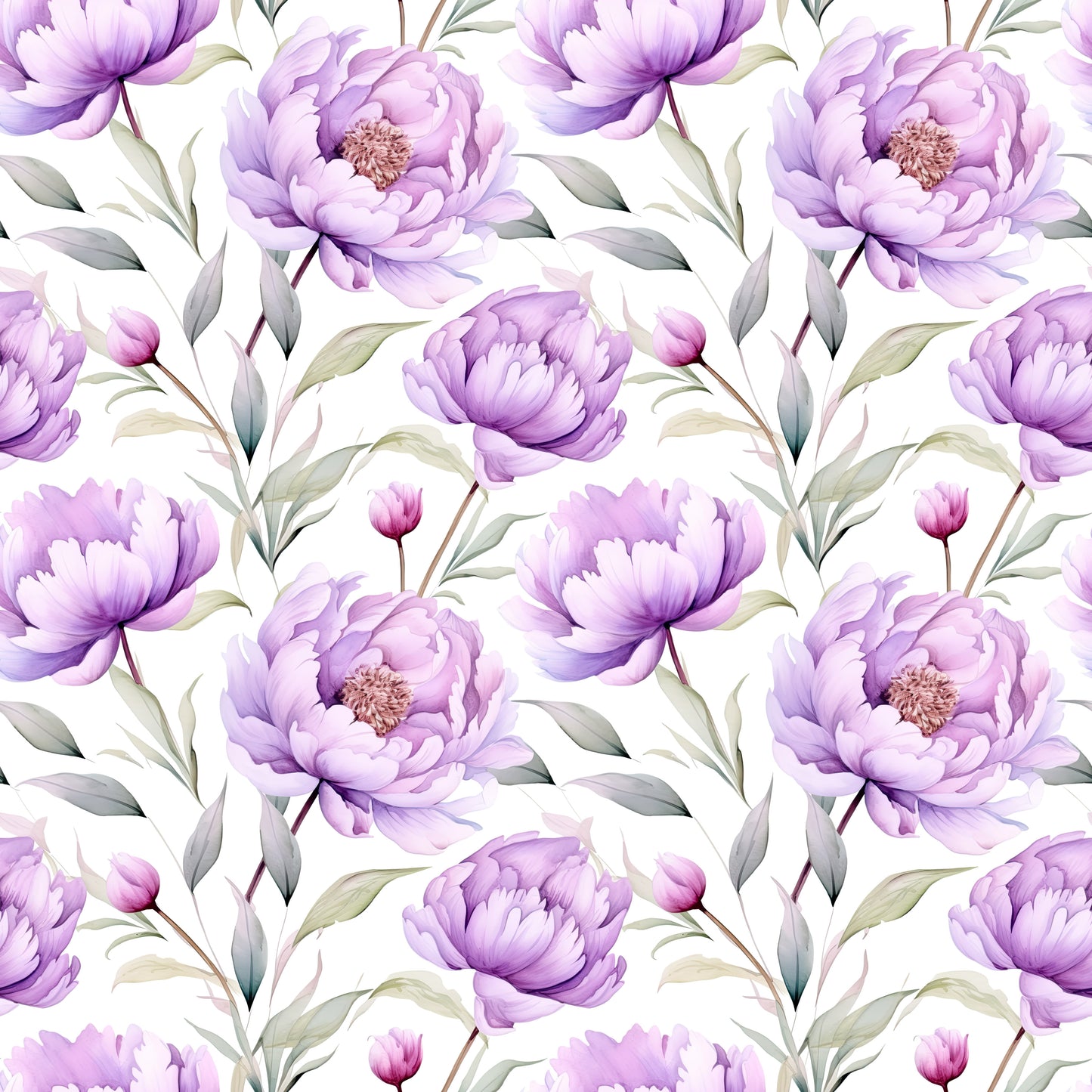 WATERCOLOR PURPLE PEONY PATTERN VINYL - MULTIPLE VARIATIONS