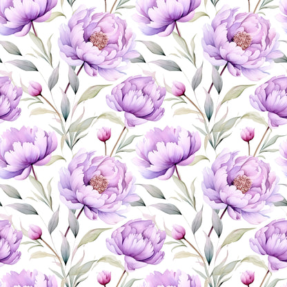 WATERCOLOR PURPLE PEONY PATTERN VINYL - MULTIPLE VARIATIONS