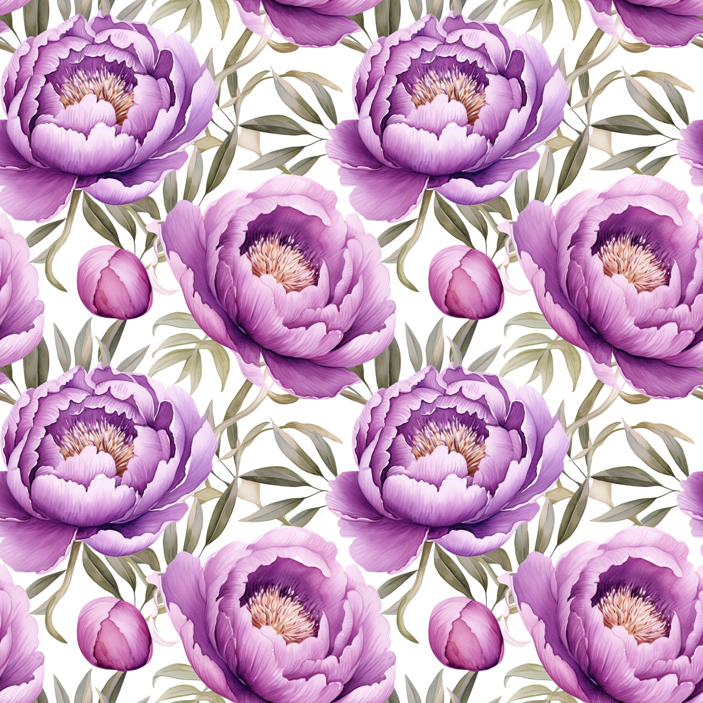 WATERCOLOR PURPLE PEONY PATTERN VINYL - MULTIPLE VARIATIONS