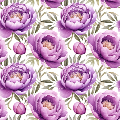 WATERCOLOR PURPLE PEONY PATTERN VINYL - MULTIPLE VARIATIONS