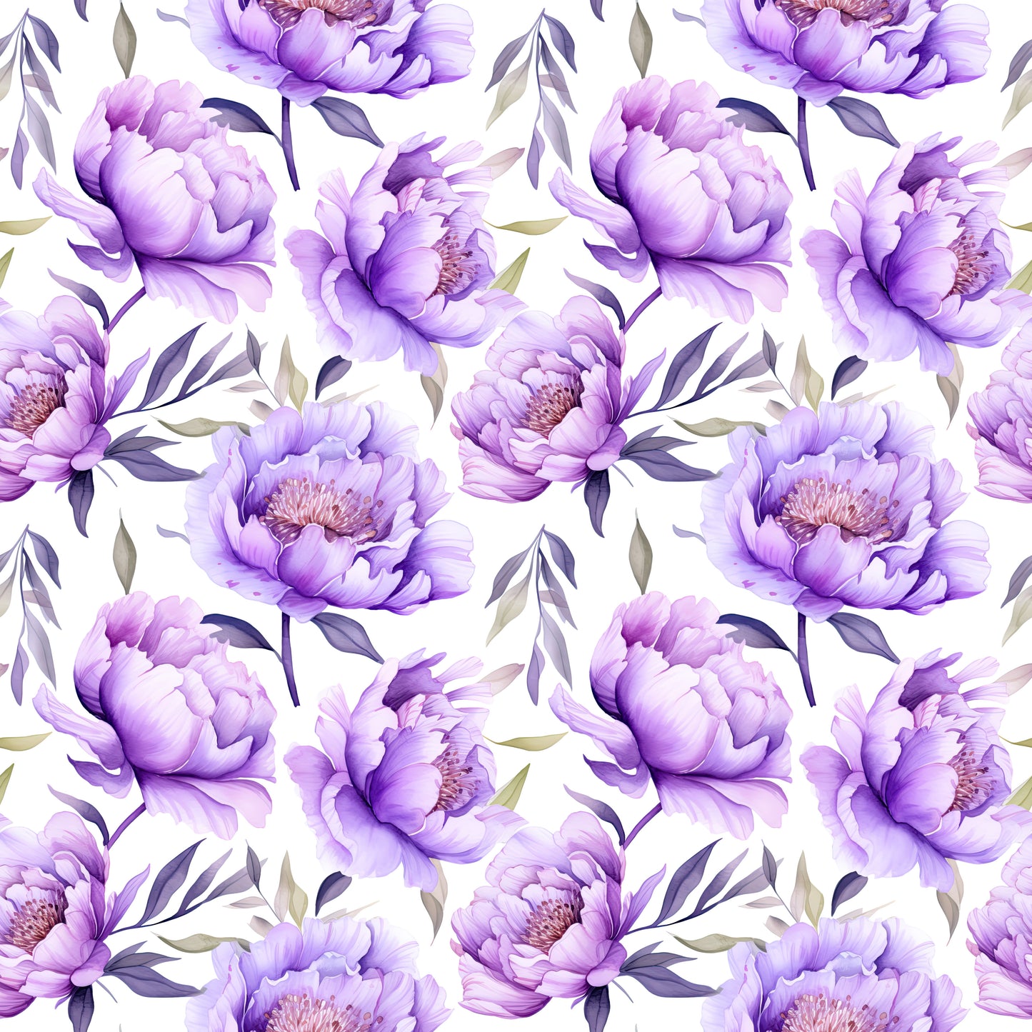 WATERCOLOR PURPLE PEONY PATTERN VINYL - MULTIPLE VARIATIONS