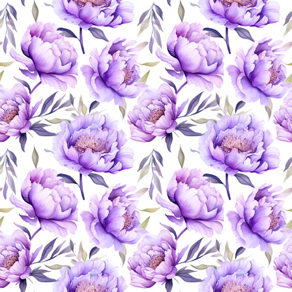 WATERCOLOR PURPLE PEONY PATTERN VINYL - MULTIPLE VARIATIONS