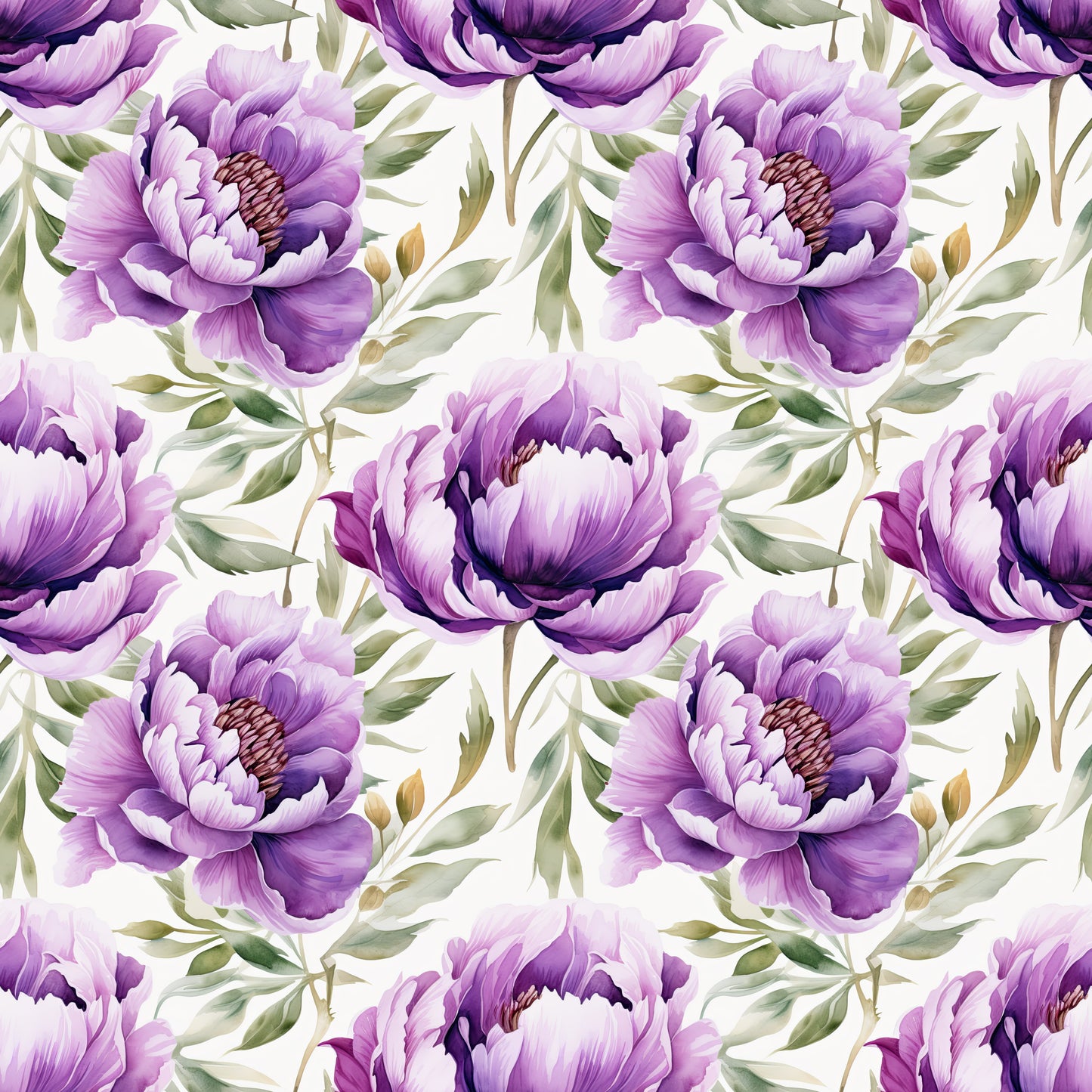 WATERCOLOR PURPLE PEONY PATTERN VINYL - MULTIPLE VARIATIONS