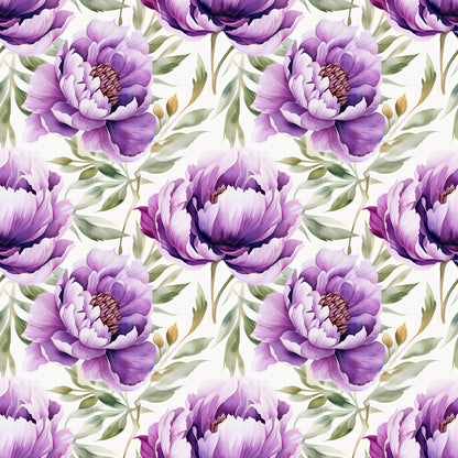 WATERCOLOR PURPLE PEONY PATTERN VINYL - MULTIPLE VARIATIONS