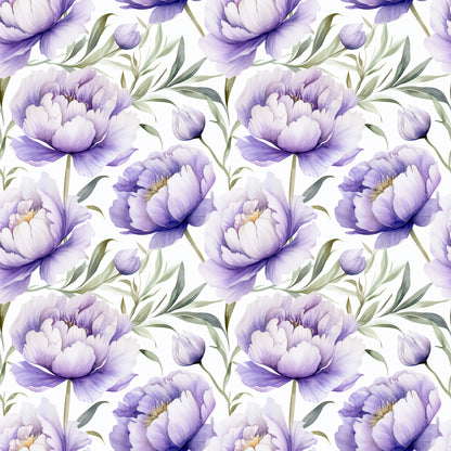 WATERCOLOR PURPLE PEONY PATTERN VINYL - MULTIPLE VARIATIONS