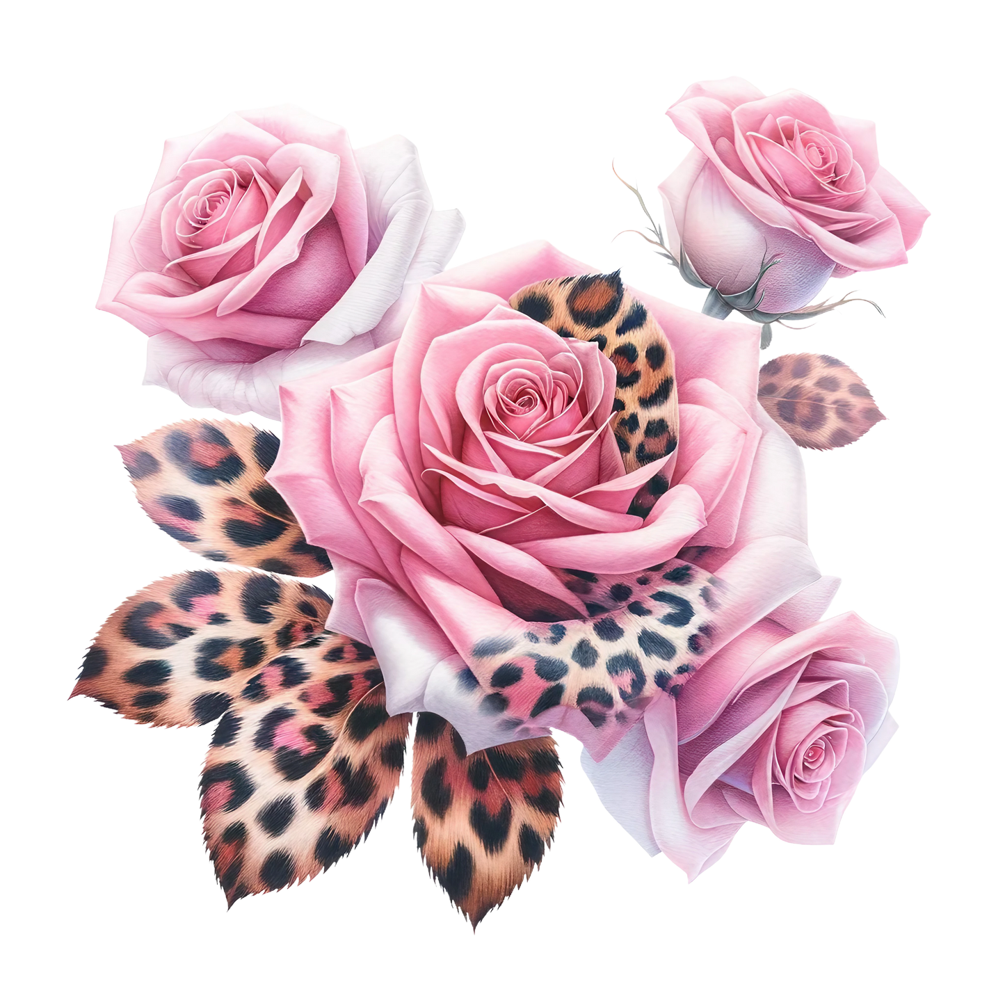 ANIMAL PRINT ROSES - Decals