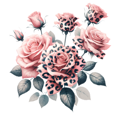 ANIMAL PRINT ROSES - Decals