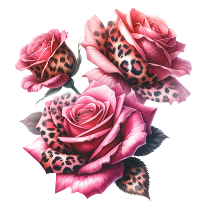 ANIMAL PRINT ROSES - Decals