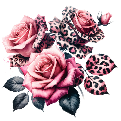 ANIMAL PRINT ROSES - Decals