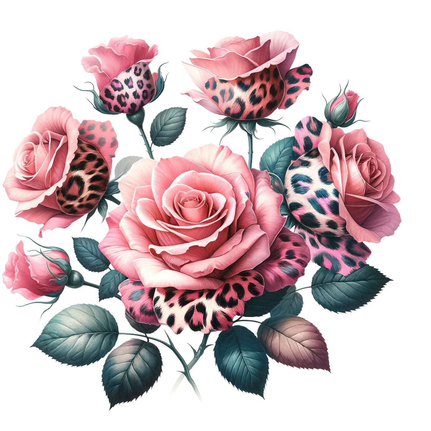ANIMAL PRINT ROSES - Decals