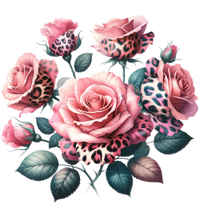 ANIMAL PRINT ROSES - Decals