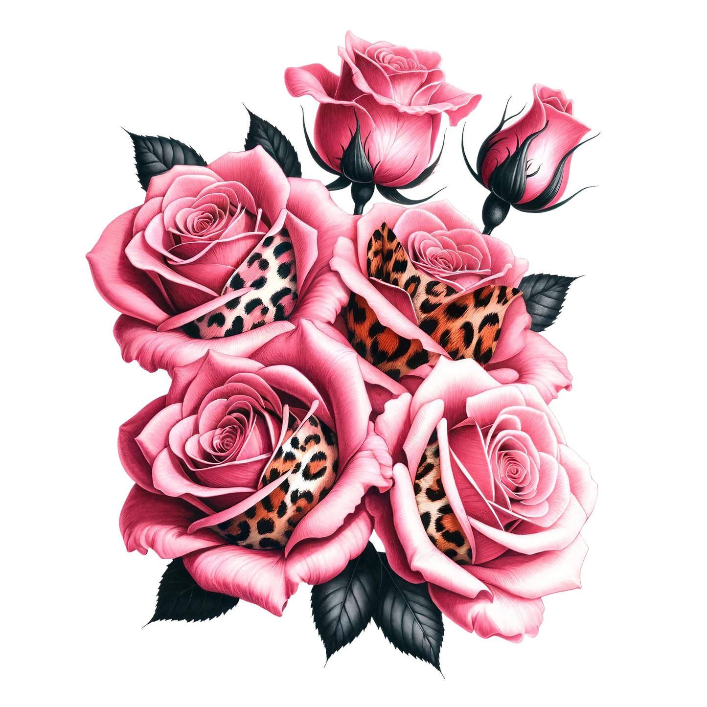 ANIMAL PRINT ROSES - Decals