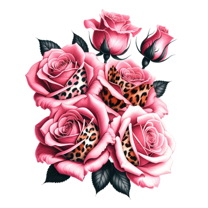 ANIMAL PRINT ROSES - Decals