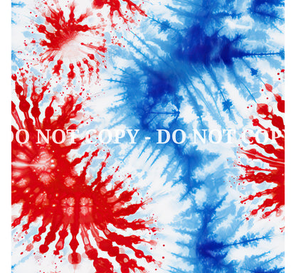 RED, WHITE AND BLUE TIE DYE PATTERN VINYL - MULTIPLE VARIATIONS