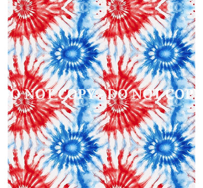 RED, WHITE AND BLUE TIE DYE PATTERN VINYL - MULTIPLE VARIATIONS