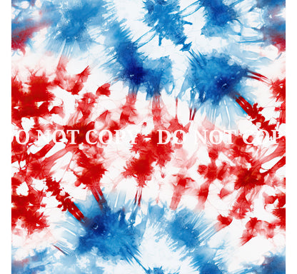 RED, WHITE AND BLUE TIE DYE PATTERN VINYL - MULTIPLE VARIATIONS