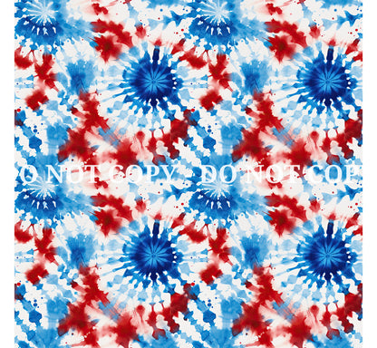 RED, WHITE AND BLUE TIE DYE PATTERN VINYL - MULTIPLE VARIATIONS