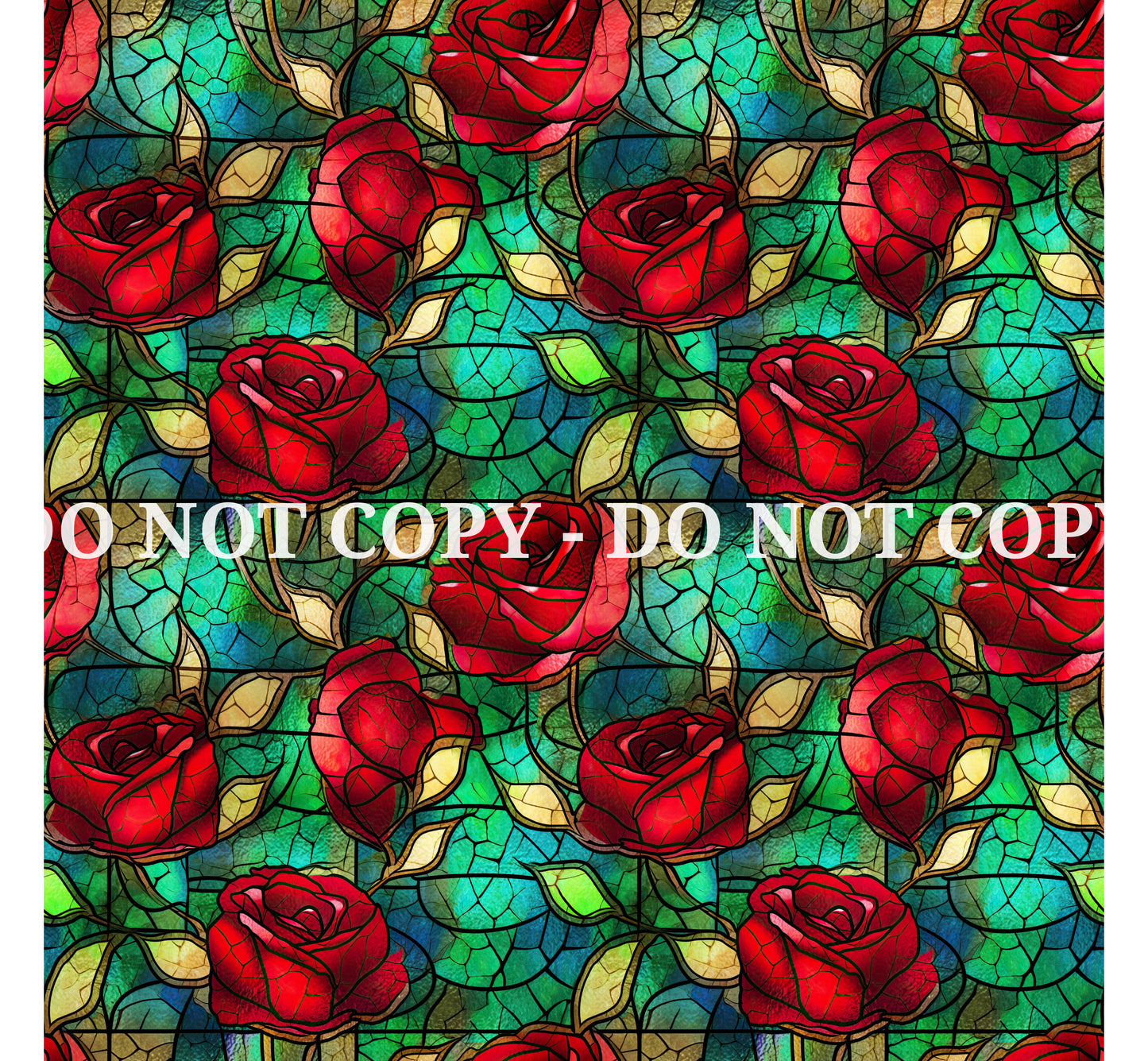 STAINED GLASS ROSES PATTERN VINYL - MULTIPLE VARIATIONS