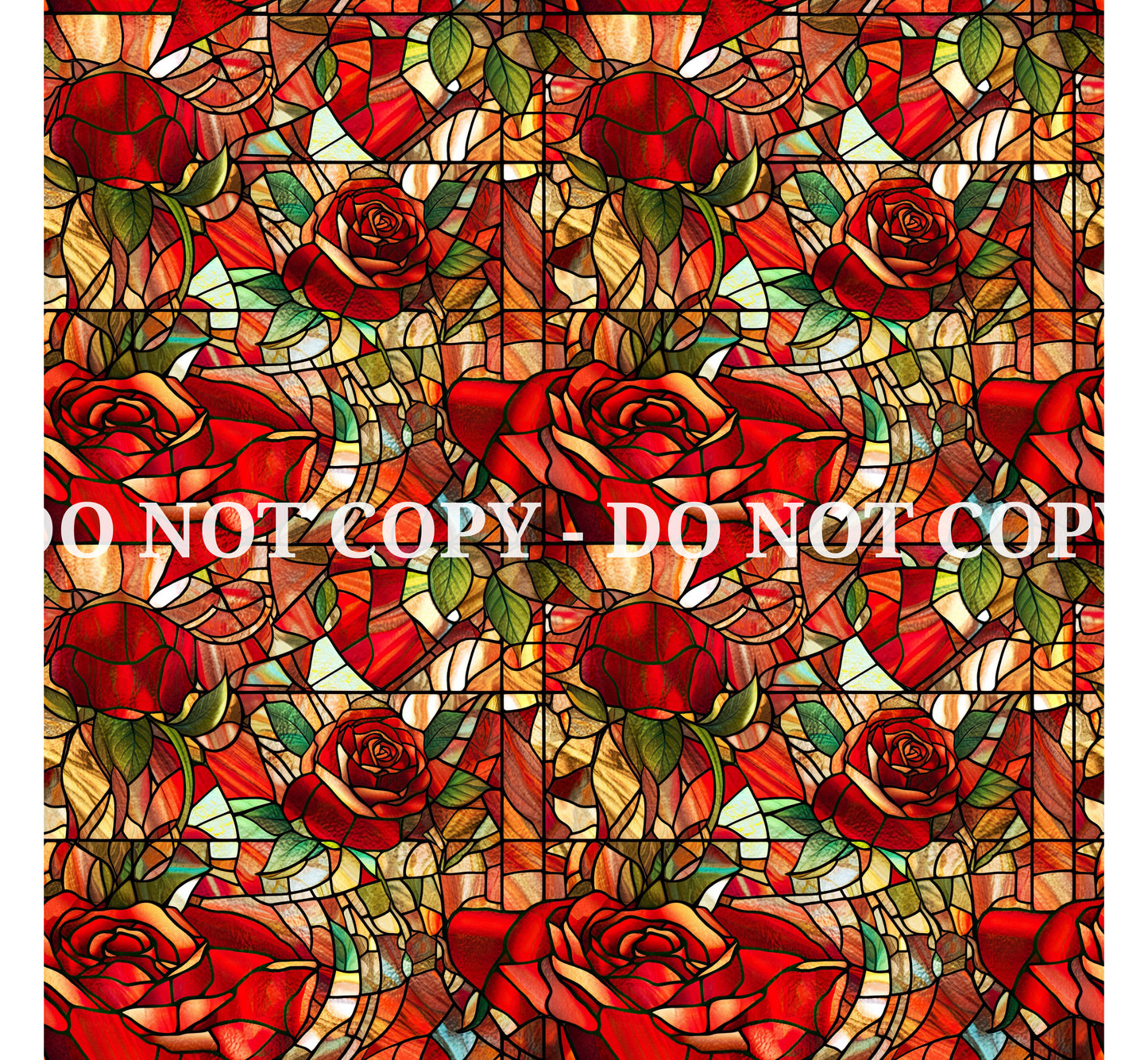 STAINED GLASS ROSES PATTERN VINYL - MULTIPLE VARIATIONS