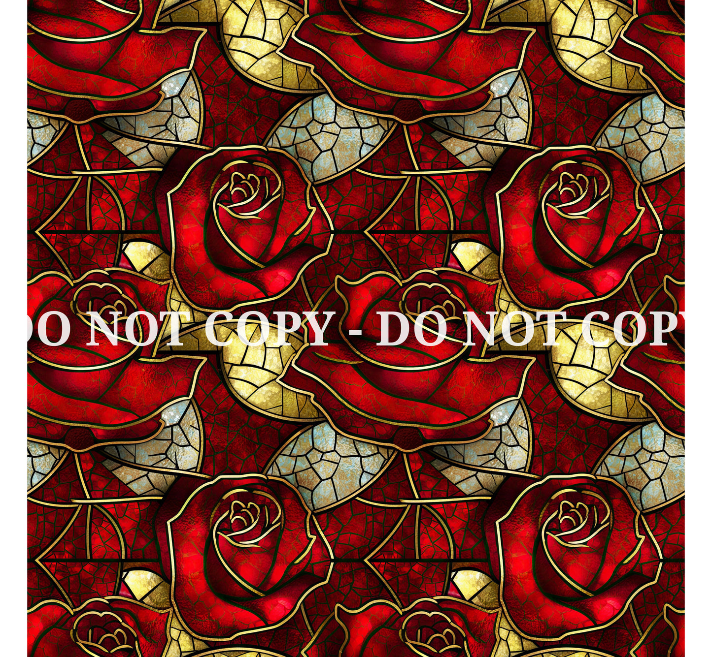 STAINED GLASS ROSES PATTERN VINYL - MULTIPLE VARIATIONS