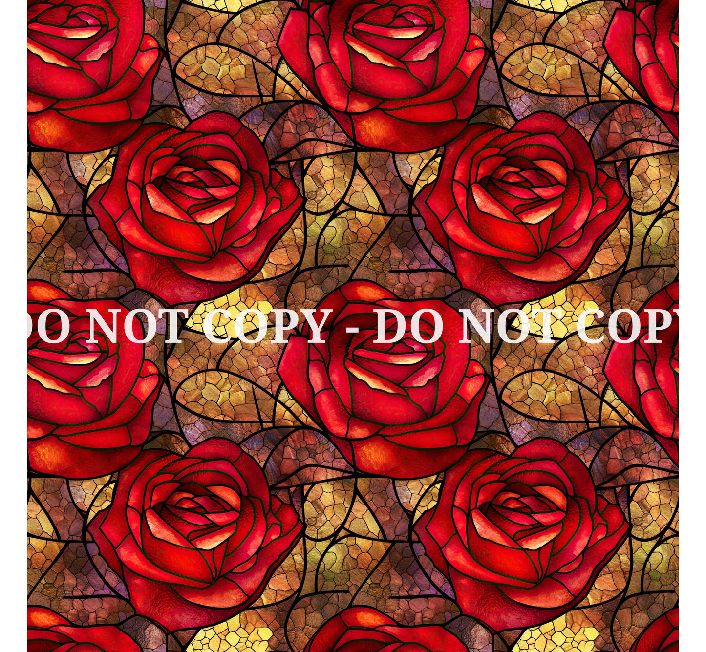 STAINED GLASS ROSES PATTERN VINYL - MULTIPLE VARIATIONS