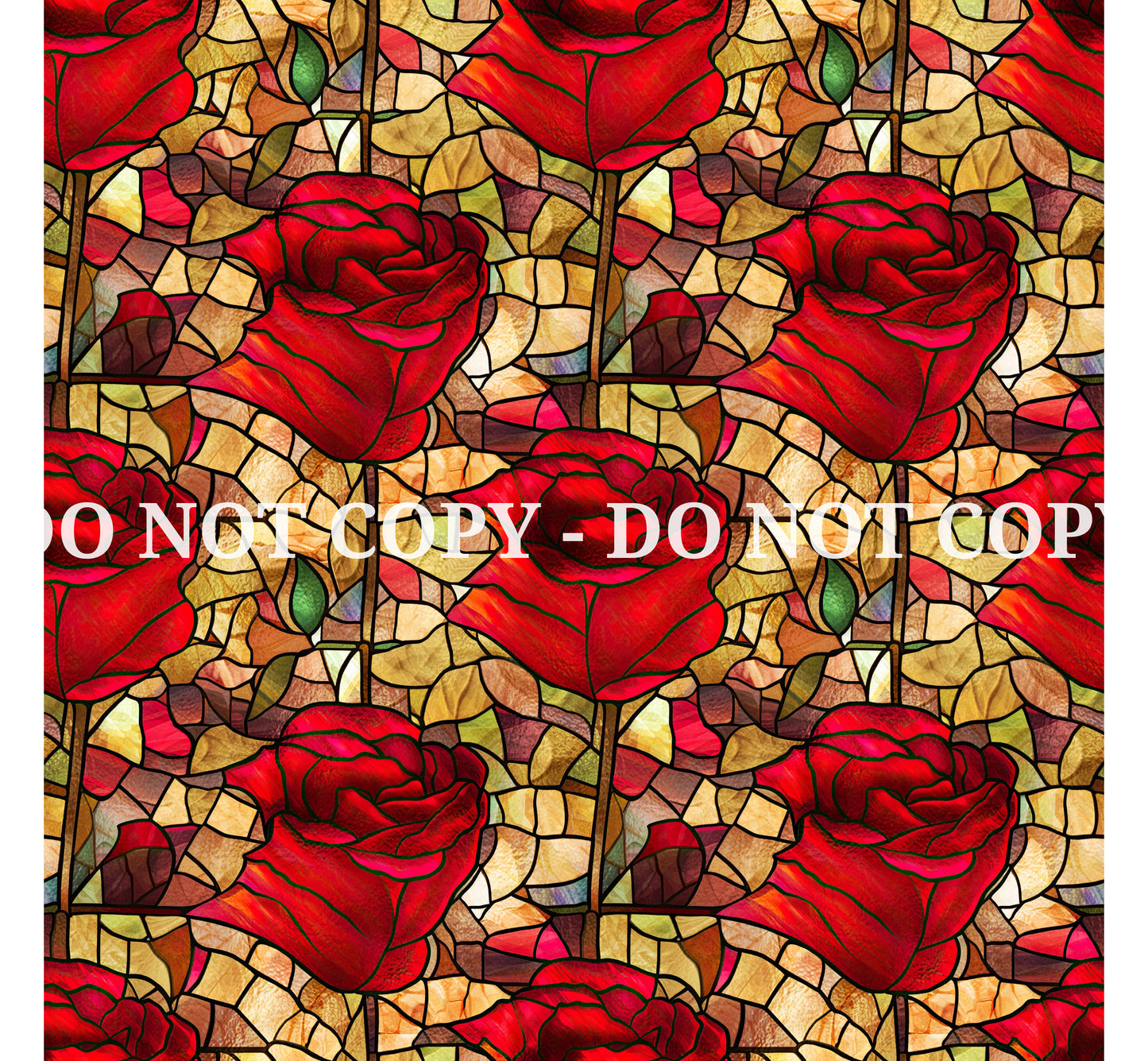 STAINED GLASS ROSES PATTERN VINYL - MULTIPLE VARIATIONS